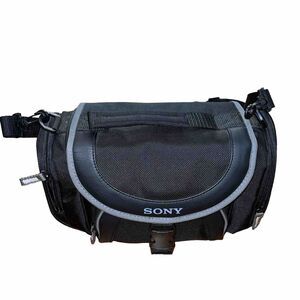 Sony LCS-X30 Soft Carrying Case Black Padded Pockets Shoulder Strap